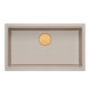 Quadron LOGAN 110 GraniteQ zlewozmywak pearl beige 76x45x23,5 cm 1-komorowy wpuszczany z syfonem manualnym miedziany HQD7644U2PVDC1I